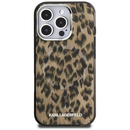 MagSafe-deksel for Apple iPhone 16 Pro, Karl Lagerfeld, IML Leopard-mønster, Brun
