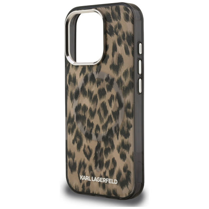 MagSafe-deksel for Apple iPhone 16 Pro, Karl Lagerfeld, IML Leopard-mønster, Brun