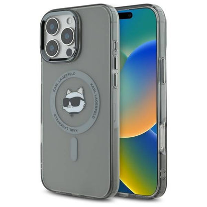 MagSafe-deksel for Apple iPhone 16 Pro, Karl Lagerfeld, IML Metal Choupette's Head, Svart
