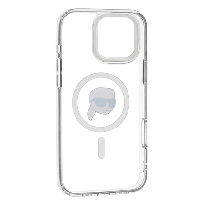 MagSafe-deksel for Apple iPhone 16 Pro, Karl Lagerfeld, IML Metal Karl's Head, Hvit
