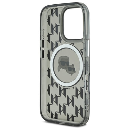 MagSafe-deksel for Apple iPhone 16 Pro, Karl Lagerfeld, IML Monogram Karl & Choupette's Heads, Svart