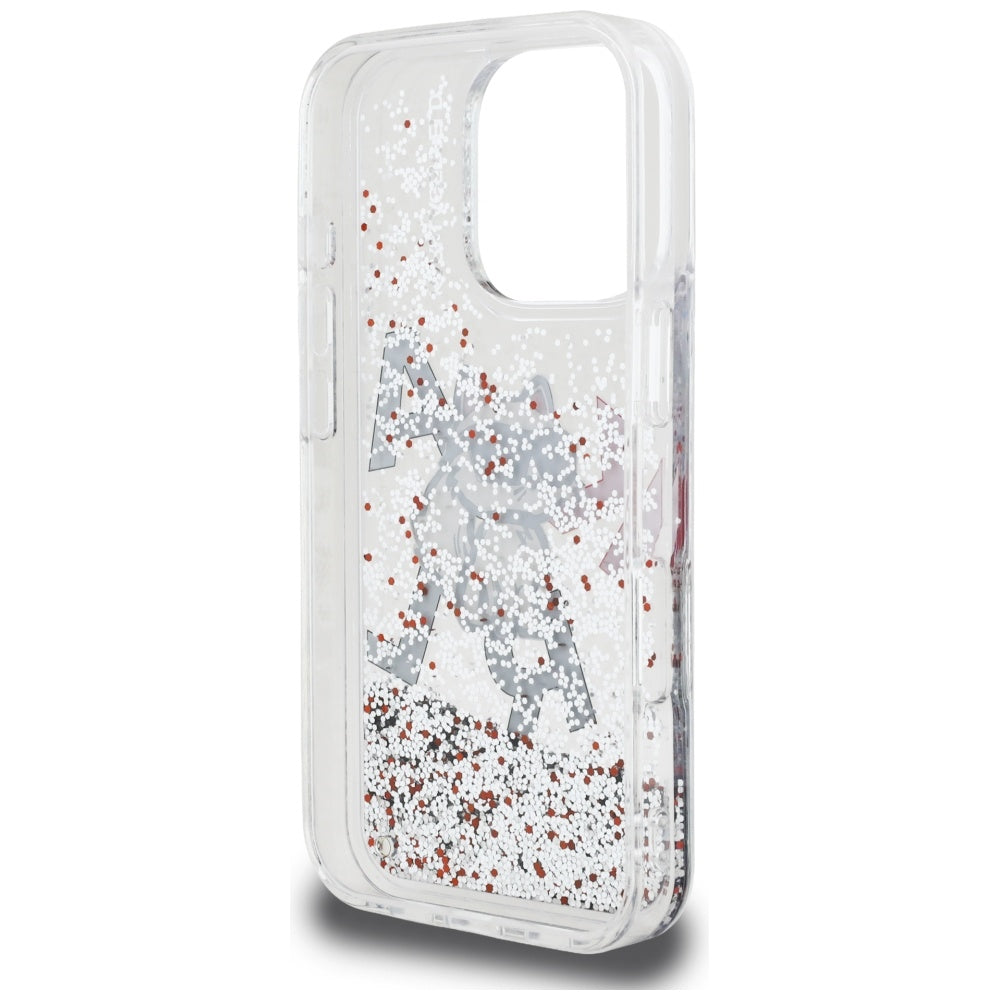 MagSafe-deksel for Apple iPhone 16 Pro, Karl Lagerfeld, Liquid Glitter Choupette Logo, Gjennomsiktig