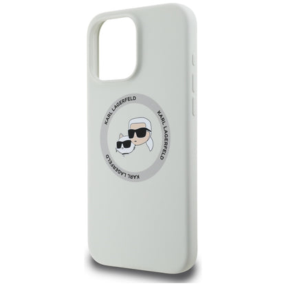 MagSafe-deksel for Apple iPhone 16 Pro, Karl Lagerfeld, Silikon Karl & Choupette's Heads, Beige