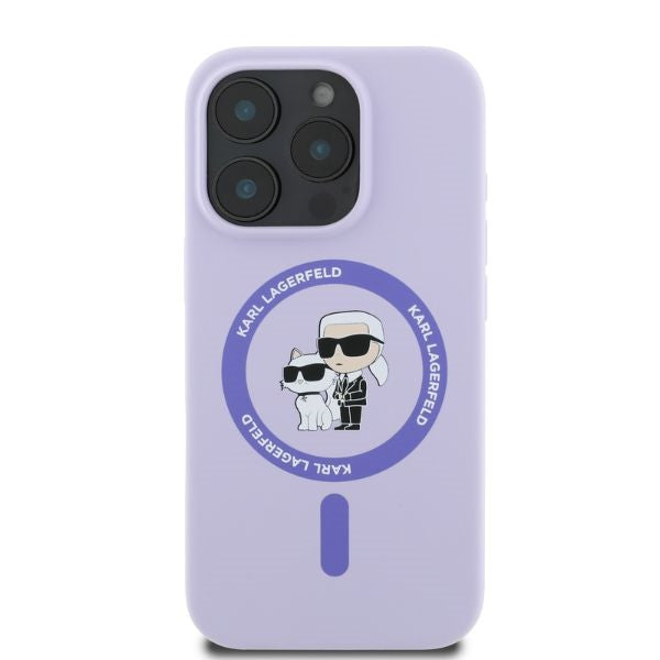 MagSafe-deksel for Apple iPhone 16 Pro, Karl Lagerfeld, Silicone Ring Karl & Choupette, Lilla