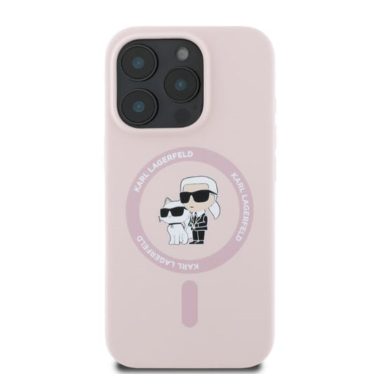 MagSafe-deksel for Apple iPhone 16 Pro, Karl Lagerfeld, Silicone Ring Karl & Choupette, Rosa