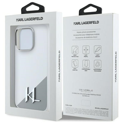 MagSafe-deksel for Apple iPhone 16 Pro, Karl Lagerfeld, Silicone Shadow Metal Initial, Hvit