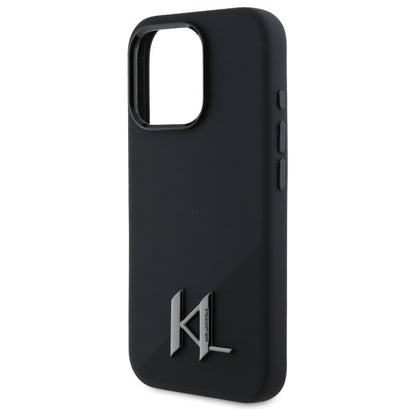 MagSafe-deksel for Apple iPhone 16 Pro, Karl Lagerfeld, Silicone Shadow Metal Initial, Svart