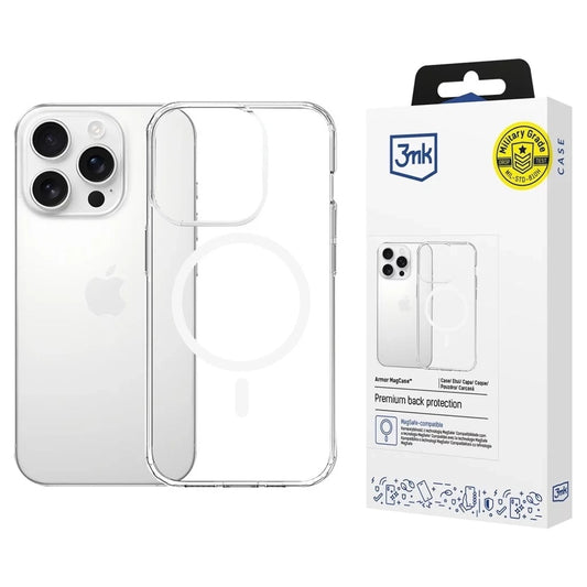 MagSafe-deksel for Apple iPhone 16 Pro Max, 3MK, Armor MagCase, Transparent
