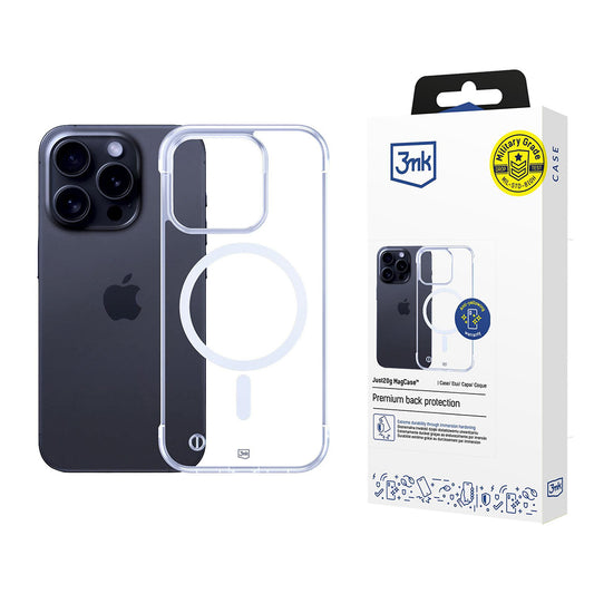 MagSafe-deksel for Apple iPhone 16 Pro Max, 3MK, Just20g, Transparent