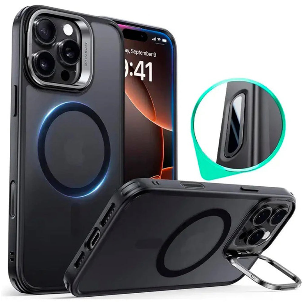MagSafe-deksel for Apple iPhone 16 Pro Max, ESR, Classic Hybrid Kickstand Slide, Satinert Svart
