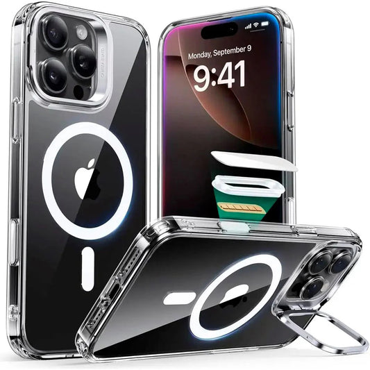 MagSafe-deksel for Apple iPhone 16 Pro Max, ESR, Classic Hybrid Kickstand Slide, Gjennomsiktig