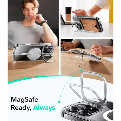 MagSafe-deksel for Apple iPhone 16 Pro Max, ESR, Classic Hybrid Kickstand Slide, Gjennomsiktig