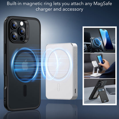 MagSafe-deksel for Apple iPhone 16 Pro Max, ESR, Classic Hybrid, Satinert svart