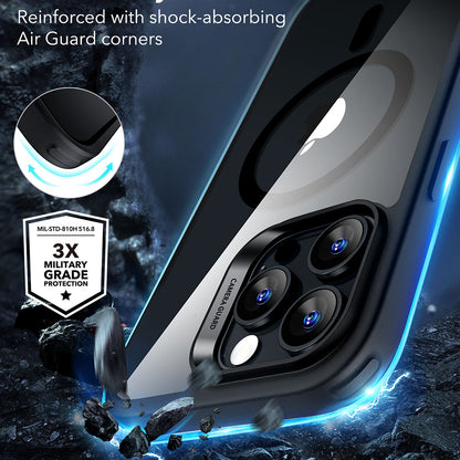 MagSafe-deksel for Apple iPhone 16 Pro Max, ESR, Classic Hybrid, Svart Gjennomsiktig