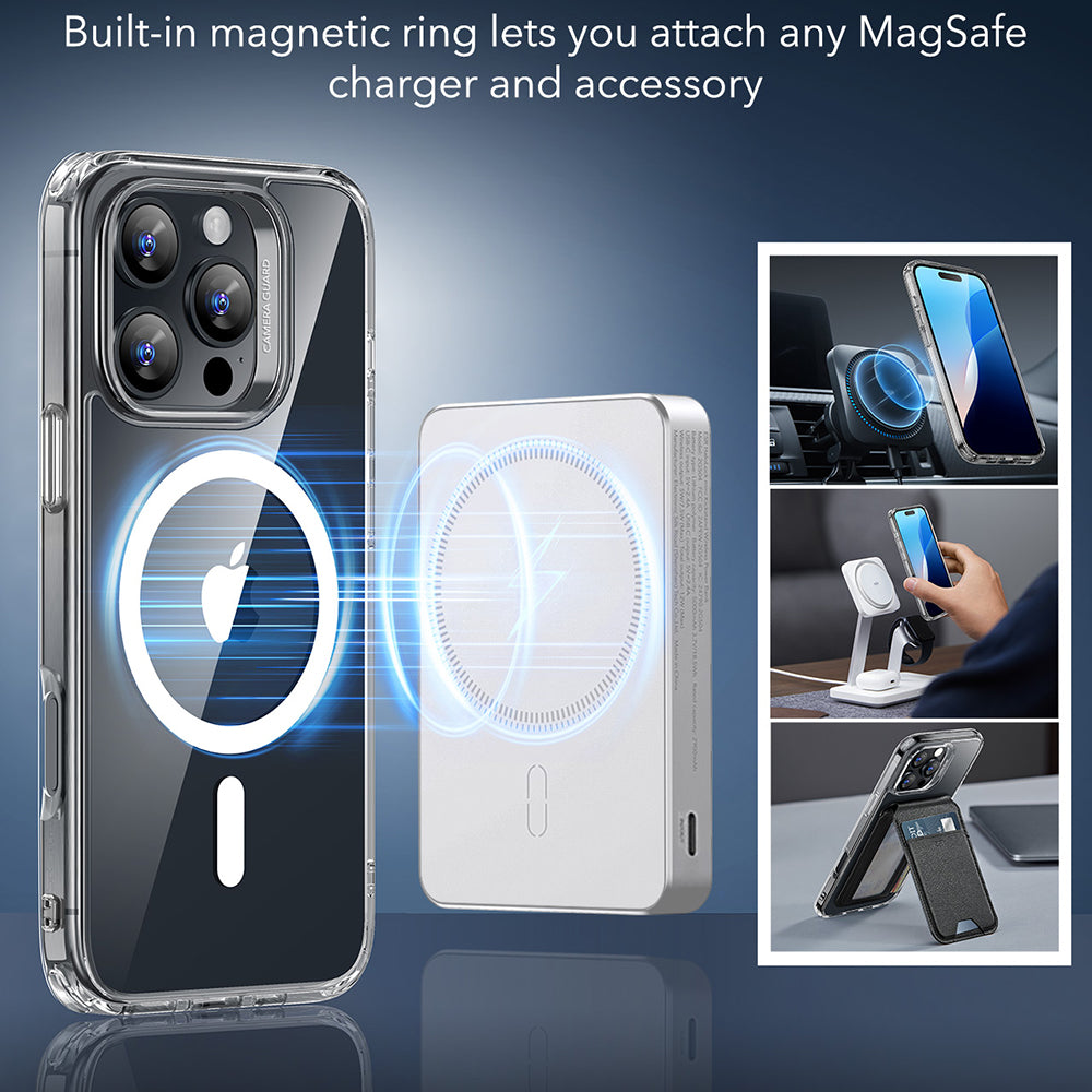 MagSafe deksel for Apple iPhone 16 Pro Max, ESR, Classic Hybrid, Gjennomsiktig