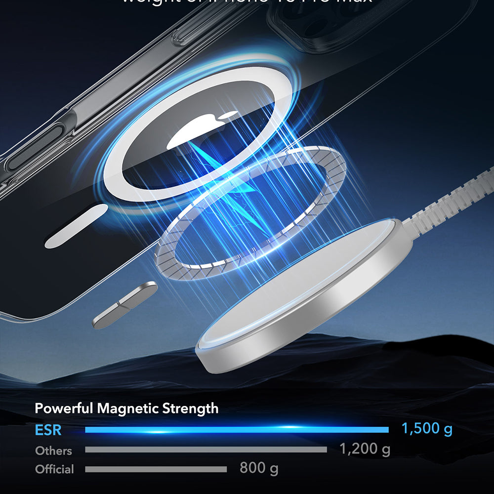 MagSafe deksel for Apple iPhone 16 Pro Max, ESR, Classic Hybrid, Gjennomsiktig