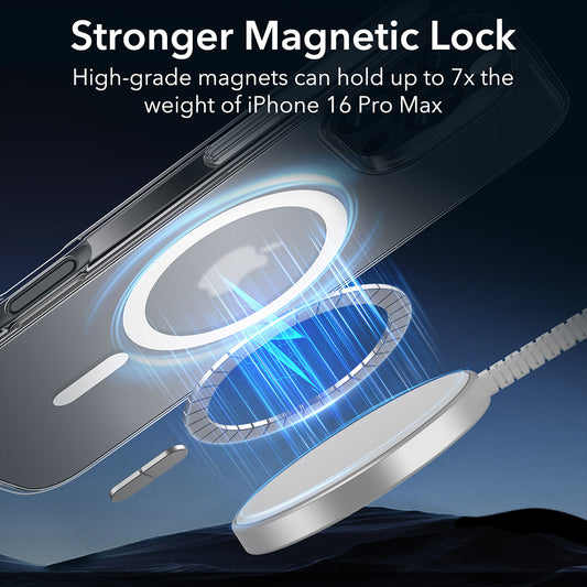 MagSafe-deksel for Apple iPhone 16 Pro Max, ESR, Classic Hybrid, Sateng Transparent