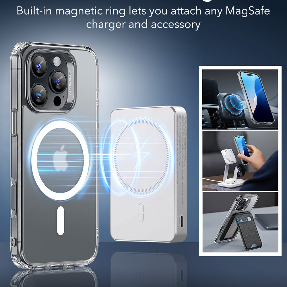 MagSafe-deksel for Apple iPhone 16 Pro Max, ESR, Classic Hybrid, Sateng Transparent