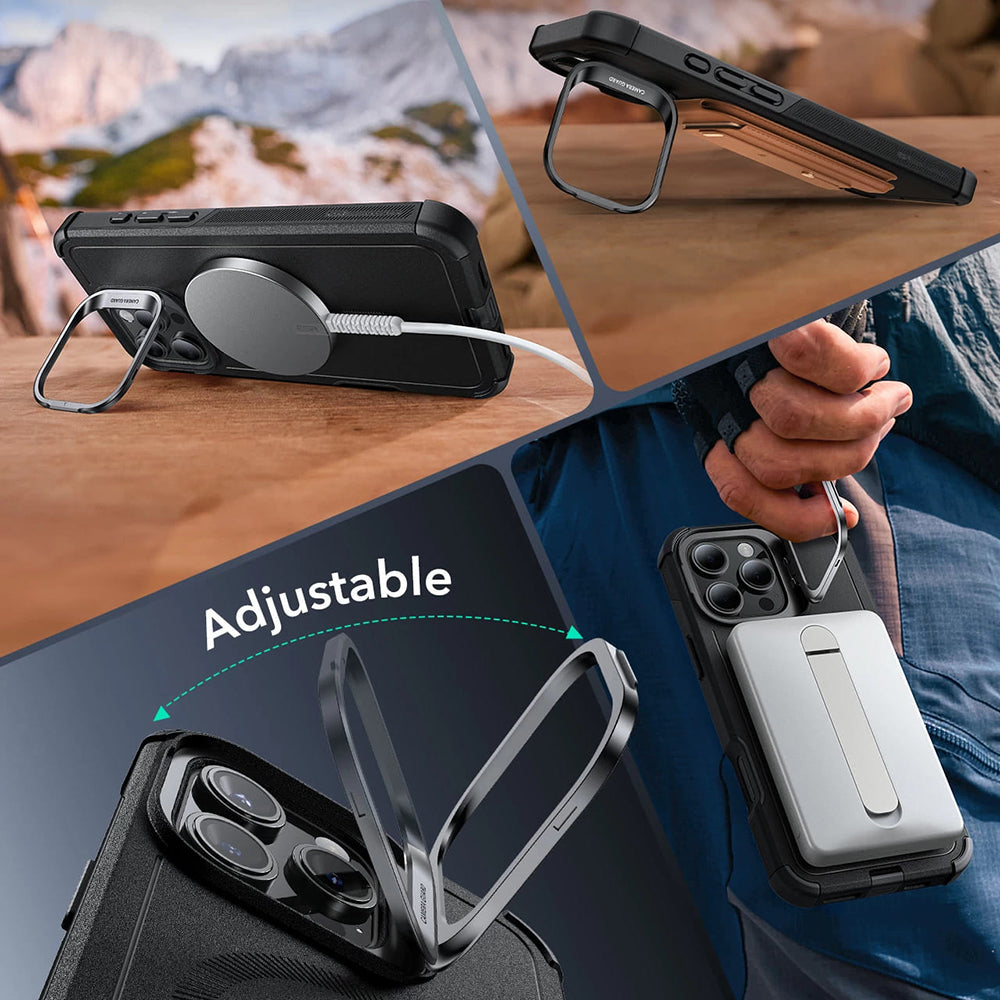 MagSafe-deksel for Apple iPhone 16 Pro Max, ESR, Cyber Armor Kickstand, Grønn