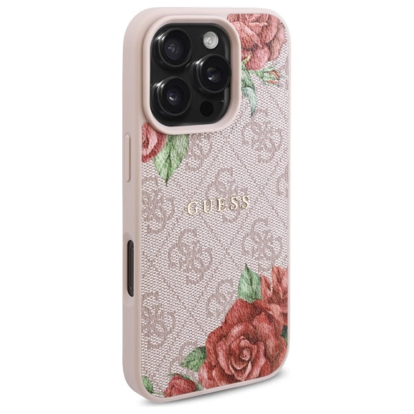 MagSafe-deksel for Apple iPhone 16 Pro Max, Guess, 4G Flowers Print, Rosa