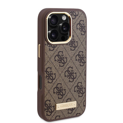 MagSafe-deksel for Apple iPhone 16 Pro Max, Guess, 4G Logo Plate, Svart