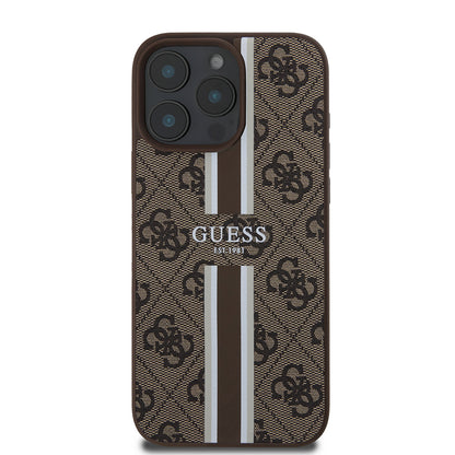 MagSafe-deksel for Apple iPhone 16 Pro Max, Guess, 4G Printed Stripes, Brun