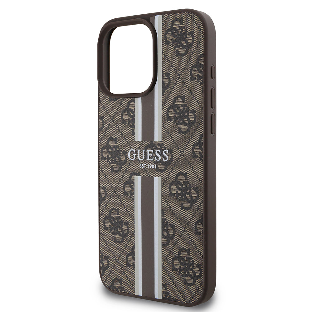 MagSafe-deksel for Apple iPhone 16 Pro Max, Guess, 4G Printed Stripes, Brun