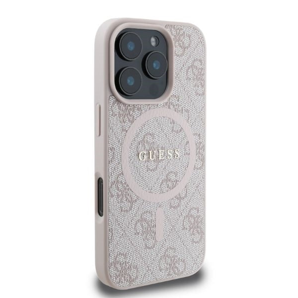 MagSafe-deksel for Apple iPhone 16 Pro Max, Guess, 4G Ring Classic Logo, Rosa