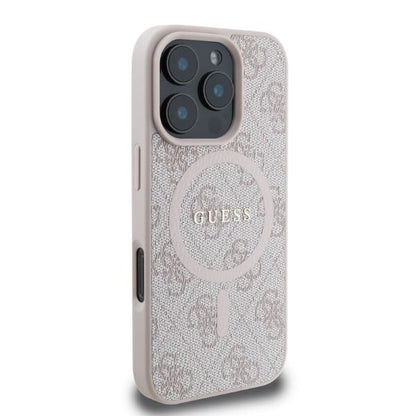 MagSafe-deksel for Apple iPhone 16 Pro Max, Guess, 4G Ring Classic Logo, Rosa
