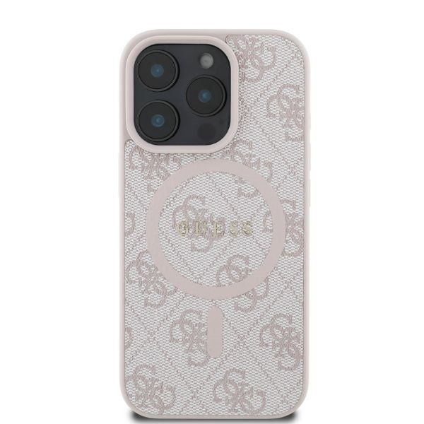 MagSafe-deksel for Apple iPhone 16 Pro Max, Guess, 4G Ring Classic Logo, Rosa