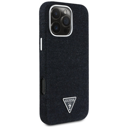 MagSafe deksel for Apple iPhone 16 Pro Max, Guess, Denim Triangle Logo, Svart