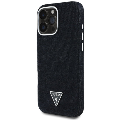 MagSafe deksel for Apple iPhone 16 Pro Max, Guess, Denim Triangle Logo, Svart
