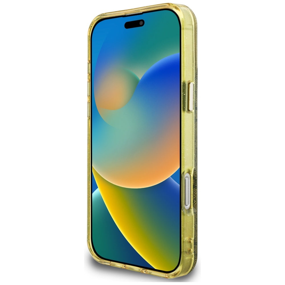 MagSafe-deksel for Apple iPhone 16 Pro Max, Guess, IML Glitter 4G Circle Triangle, Brun