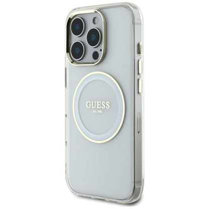 MagSafe-deksel for Apple iPhone 16 Pro Max, Guess, IML Metal Colored Circle, Hvit