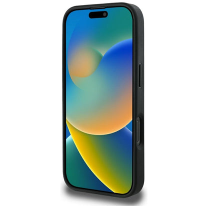 MagSafe-deksel for Apple iPhone 16 Pro Max, Guess, Peony Grained Hot Stamp Triangle, Svart