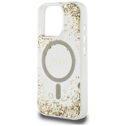 MagSafe-deksel for Apple iPhone 16 Pro Max, Guess, Resin Bottom Glitter, Gull
