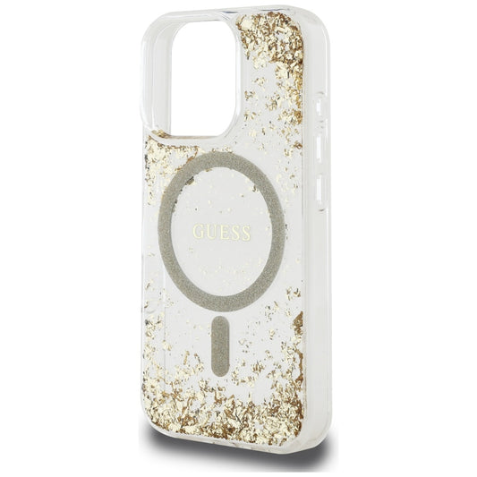 MagSafe-deksel for Apple iPhone 16 Pro Max, Guess, Resin Bottom Glitter, Gull