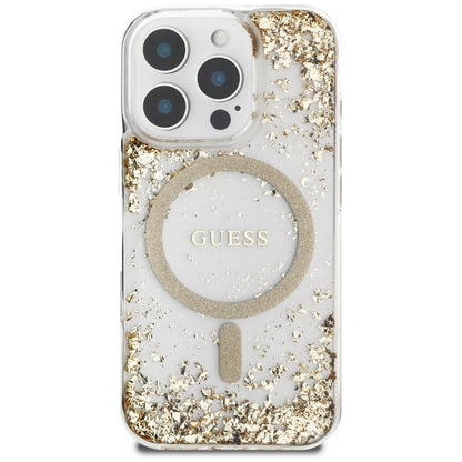 MagSafe-deksel for Apple iPhone 16 Pro Max, Guess, Resin Bottom Glitter, Gull