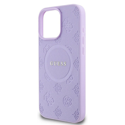 MagSafe-deksel for Apple iPhone 16 Pro Max, Guess, Saffiano Peony Classic Logo, Lilla