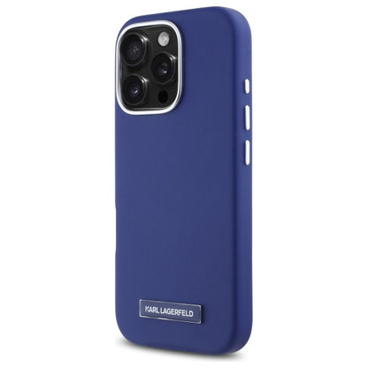 MagSafe-deksel for Apple iPhone 16 Pro Max, Karl Lagerfeld, FW Metal Plate, Blå