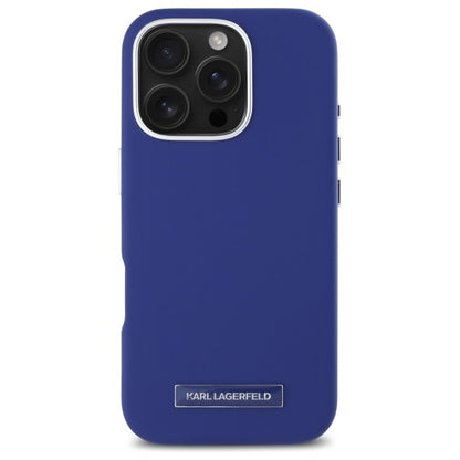 MagSafe-deksel for Apple iPhone 16 Pro Max, Karl Lagerfeld, FW Metal Plate, Blå