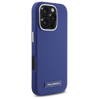 MagSafe-deksel for Apple iPhone 16 Pro Max, Karl Lagerfeld, FW Metal Plate, Blå