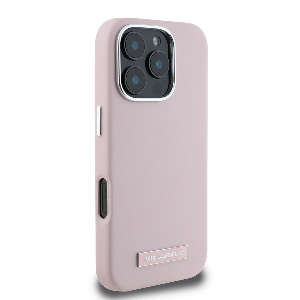 MagSafe-deksel for Apple iPhone 16 Pro Max, Karl Lagerfeld, FW Metal Plate, Rosa