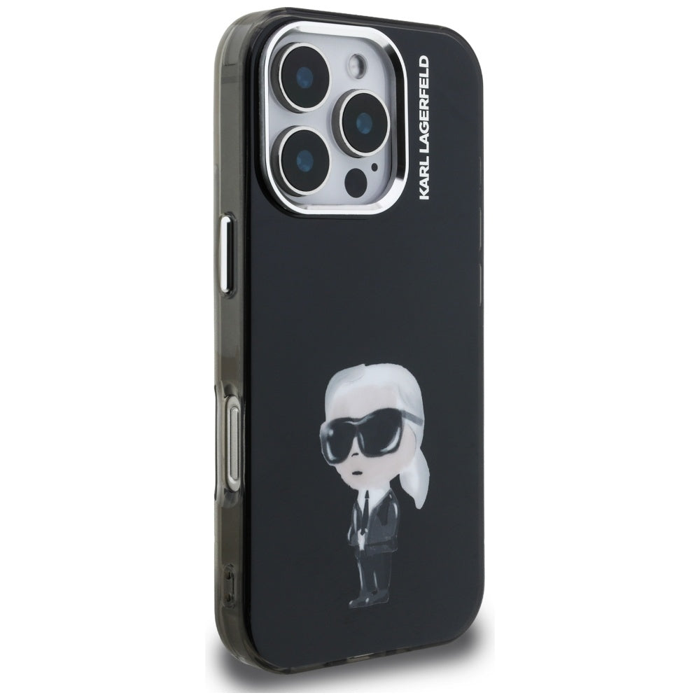 MagSafe-deksel for Apple iPhone 16 Pro Max, Karl Lagerfeld, IML Aquarelle Logo Karl, Svart