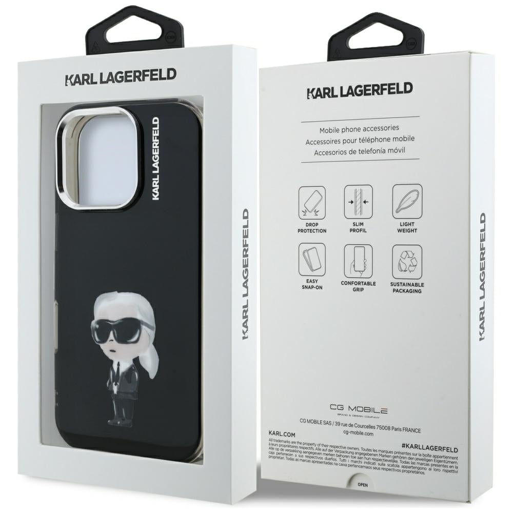 MagSafe-deksel for Apple iPhone 16 Pro Max, Karl Lagerfeld, IML Aquarelle Logo Karl, Svart