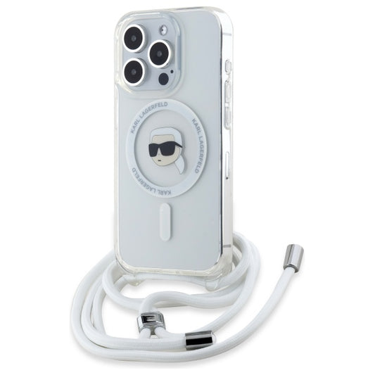 MagSafe-deksel for Apple iPhone 16 Pro Max, Karl Lagerfeld, IML Crossbody Karl's Head, Gjennomsiktig