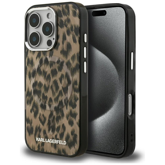 MagSafe-deksel for Apple iPhone 16 Pro Max, Karl Lagerfeld, IML Leopard-mønster, Brun