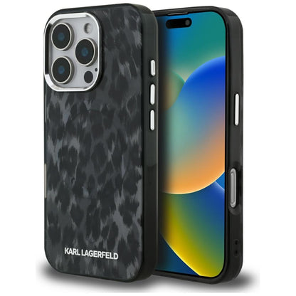 MagSafe-deksel for Apple iPhone 16 Pro Max, Karl Lagerfeld, IML Leopard-mønster, Svart