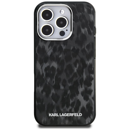 MagSafe-deksel for Apple iPhone 16 Pro Max, Karl Lagerfeld, IML Leopard-mønster, Svart