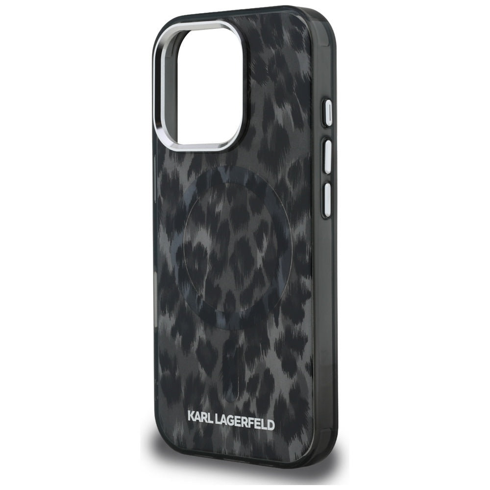 MagSafe-deksel for Apple iPhone 16 Pro Max, Karl Lagerfeld, IML Leopard-mønster, Svart